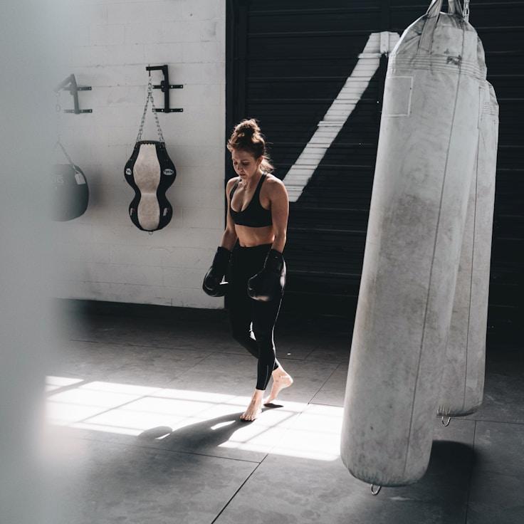 Professional gym interior with weight equipment